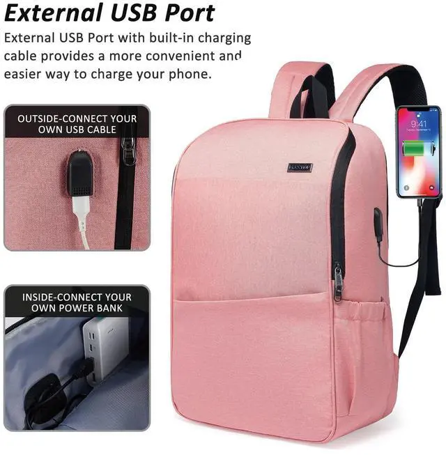 Alt view image 3 of 5 - MAXTOP Deep Storage Laptop Backpack with USB Charging Port[Water Resistant] College Computer Bookbag Fits 16 Inch Laptop