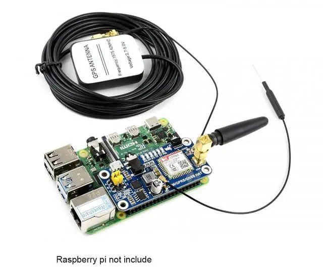 Alt view image 4 of 5 - Coolwell Raspberry Pi GSM HAT GSM/GPRS/GNSS/Bluetooth Module for Raspberry Pi 4B+ 4B 3B+ 3B 2B+ Zero W WH Based on SIM868 Supports SMS, Phone Call, Email, etc