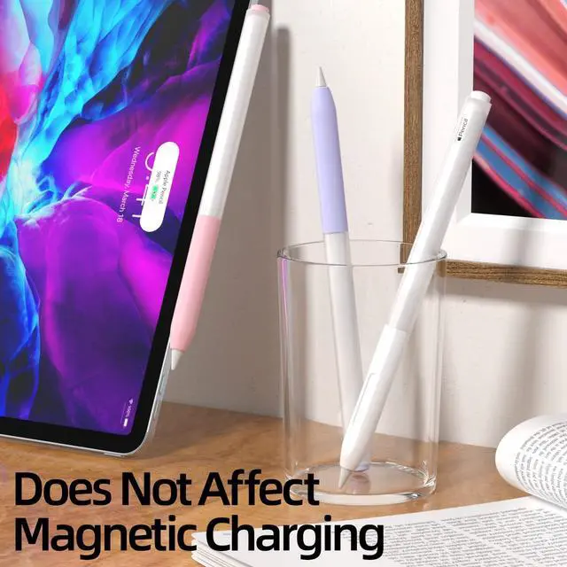 Alt view image 3 of 5 - JOOSKO Pencil Case Compatible with Apple Pencil Pro/Apple Pencil 2nd Generation Case, 3 Pack Silicone Translucent Two-Tone Pencil Case, [with 10 Silicone Tip Cover].(Purple, Pink, White)