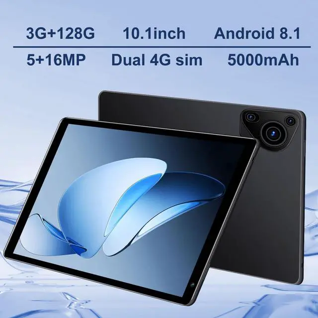 Alt view image 4 of 5 - 10.1 Inch Android Tablet PC with Keyboard & Stylus, 8-Core Processor T860 GPU, 3GB RAM 128GB Storage, 4G LTE SIM Slot, 5000mAh Battery,5MP+16MP Cameras for Work and Entertainment (Black, G2)