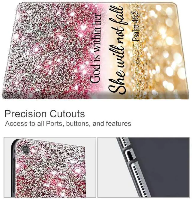 Alt view image 3 of 5 - BEOTIWAD Case for Amazon Fire Max 11 Tablet (13th Generation, 2023 Release),Shockproof Slim PU Leather Stand Cover with Auto Sleep/Wake for All-New Fire Max 11 Tablet,Christian Bible Psalm 46-5