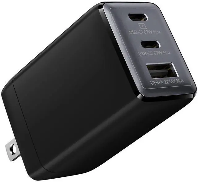 Main image of wegear USB C Charger, 67W 3-Port GaN Fast Compact Foldable for MacBook Pro/Air, Pixelbook, iPad Pro, iPhone 16/15/Pro, Galaxy S25/S24, Note20, Pixel, Apple Watch