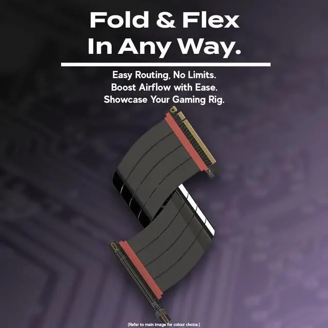 Alt view image 5 of 5 - LINKUP PCIE 5.0 Riser Cable | for Vertical GPU Mount | Right Angle | Graphics Card GPU Ready | Usable with PCIe 4.0 & RX9070/ RTX5090 | 30cm (Total Length: 34cm)