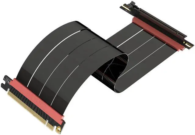 Main image of LINKUP PCIE 5.0 Riser Cable | for Vertical GPU Mount | Right Angle | Graphics Card GPU Ready | Usable with PCIe 4.0 & RX9070/ RTX5090 | 30cm (Total Length: 34cm)