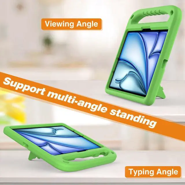 Alt view image 3 of 5 - Dteck for iPad Air 13/iPad Pro 13/12.9 Case, Shockproof Protective Handle Stand Pencil Holder EVA Case, Green