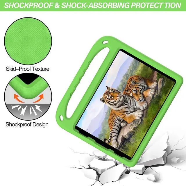 Alt view image 2 of 5 - Dteck for iPad Air 13/iPad Pro 13/12.9 Case, Shockproof Protective Handle Stand Pencil Holder EVA Case, Green