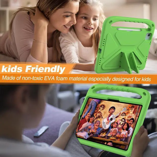 Alt view image 4 of 5 - Dteck for iPad Air 13/iPad Pro 13/12.9 Case, Shockproof Protective Handle Stand Pencil Holder EVA Case, Green