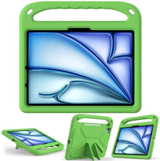 Alt view image 5 of 5 - Dteck for iPad Air 13/iPad Pro 13/12.9 Case, Shockproof Protective Handle Stand Pencil Holder EVA Case, Green