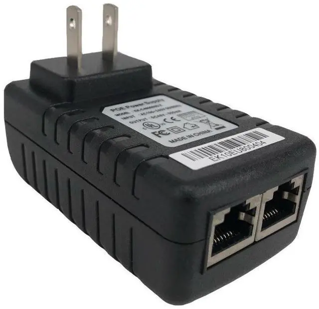 Alt view image 3 of 5 - 20 Pack Y-Axis Wall Plug PoE Injector Power Over Ethernet Supply 48V 0.5A for Security IP Camera