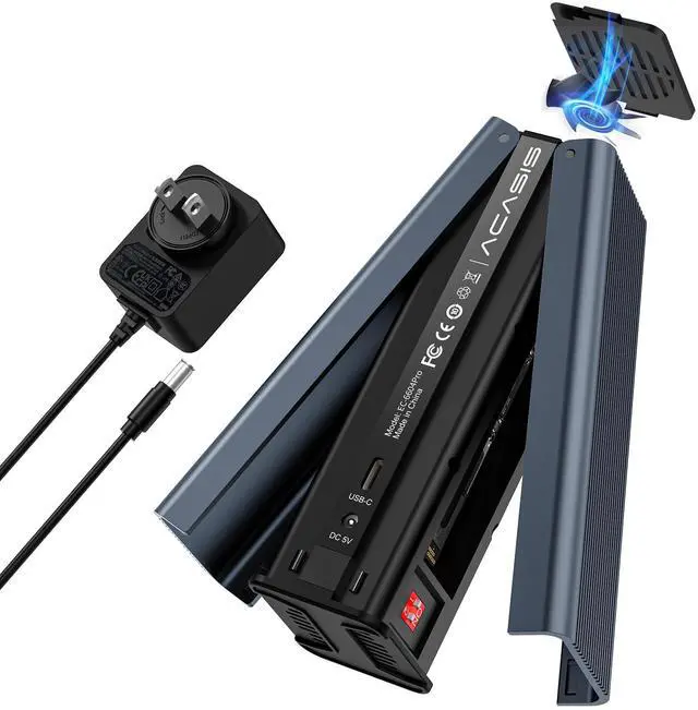 Main image of M.2 NVMe SSD Cloner, Dual-Bay Offline Duplicator with Cooling Fan, USB C to M.2 Cloner, Pcle Size 2230/2242/2260/2280 Compatible (Grey)