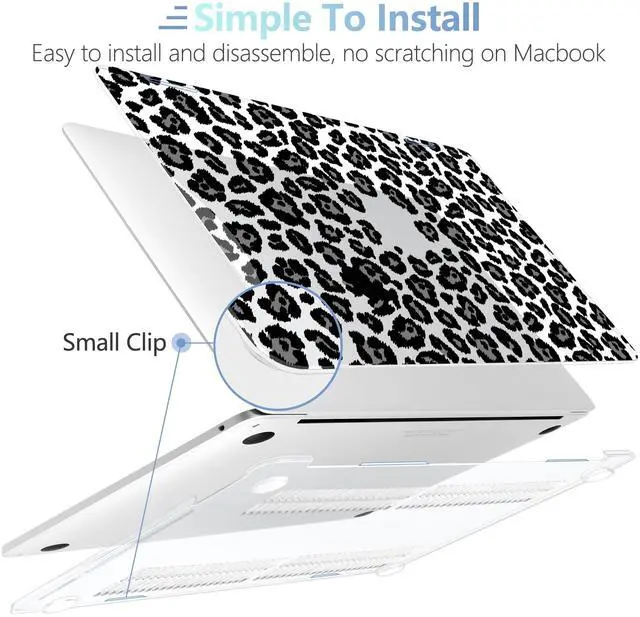 Alt view image 4 of 5 - MEEgoodo for M2 MacBook Pro 13 inch Case 2022 2021 2020,Crystal Cover Fit Model A2338 M2/M1 A2251 A2289,Clear Case for 13.3-inch Laptop,Hard Shell for MacBook Pro M2, Snow Leopard Texture