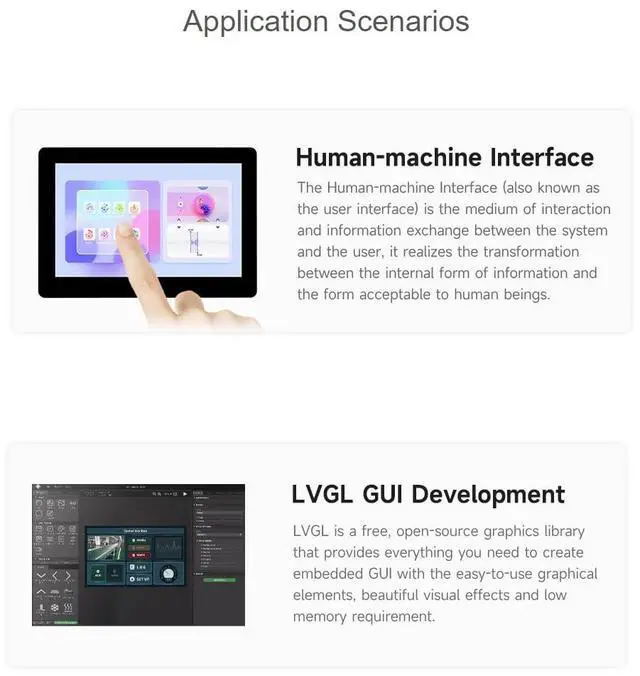 Alt view image 4 of 5 - waveshare ESP32-S3 5inch Display LCD Development Board 800×480 Solution IPS Display with 2.4GHz WiFi and BLE 5 Support,32-bit LX7 Dual-core Processor