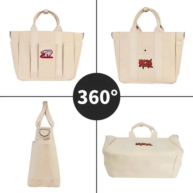 Alt view image 5 of 5 - Rough Enough Crossbody Laptop Tote Bag for Women Men Heavy Duty 20 oz Canvas Work Tote 27L Large Capacity Padded 14 Inch Laptop Compartment Travel Business