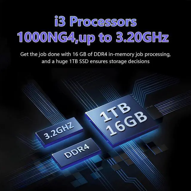 Alt view image 4 of 5 - Auusda 16" Traditional Laptop Computer, i3 Processor 16GB RAM 1TB SSD Silver Laptops Notebook with Backlit Keyboard, Fingerprint, WiFi 6 Bluetooth 5.3 Laptops for Students & Office USB-C Port