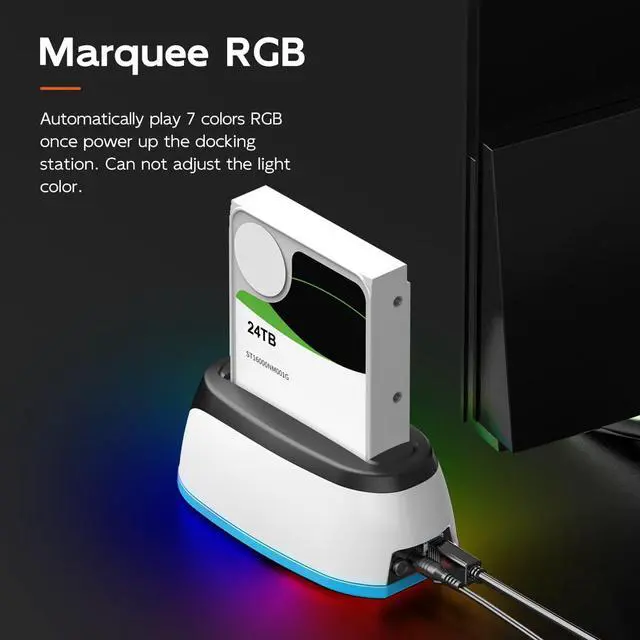 Alt view image 5 of 5 - MAIWO Hard Drive Docking Station for 2.5 3.5 Inch SATA HDD SSD, 24TB Capacity, 12V 2A Power Supply, USB 3.0 to External Hard Drive Adapter Reader Case