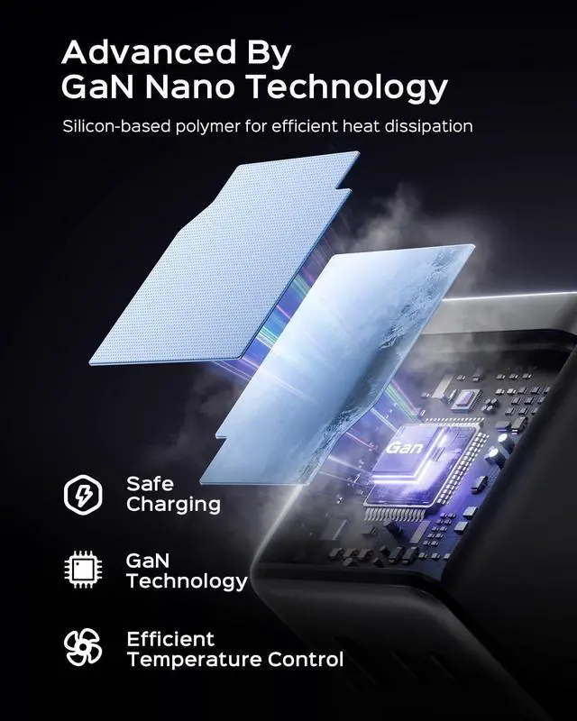 Alt view image 5 of 5 - wegear 100W USB C Charger Block, 3-Port Compact Foldable Power Adapter USB Wall Charger for MacBook Pro/Air, Dell XPS, iPad Pro, iPhone Series, Galaxy S25/S24, and More (Black)