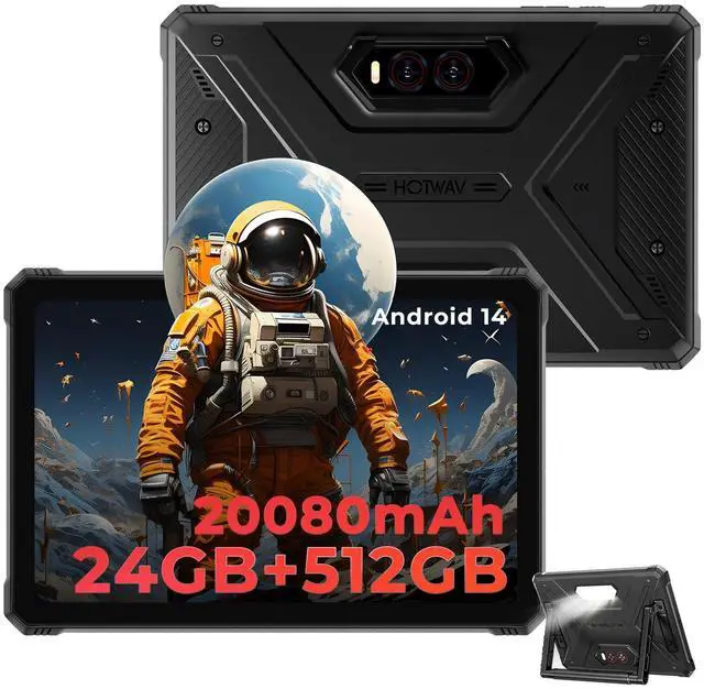 Main image of HOTWAV R9 Plus Rugged Tablet 11 Inch IP68/IP69K Waterproof, 20080mAh Battery, Android 14, Unisoc T7280 Octa-Core, 8GB+512GB, 64MP Camera, 4G LTE, FHD+ Display, Military-Grade Shockproof (Black)
