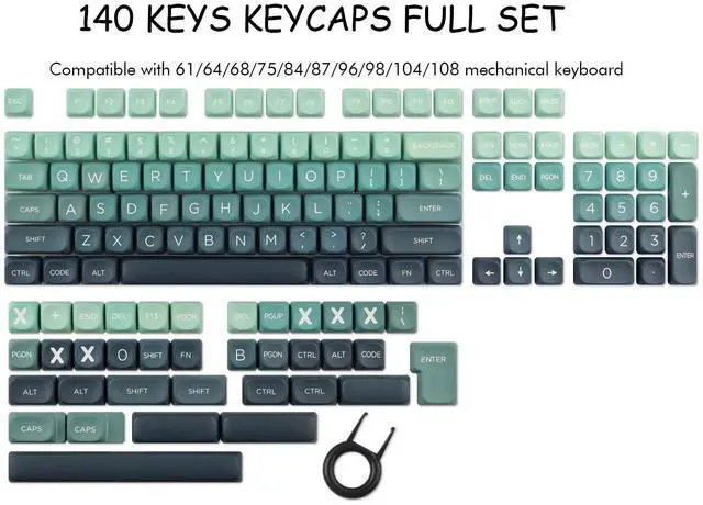 Alt view image 2 of 5 - JOMKIZ 140 Keys PBT Keycaps, MOA Profile ANSI Layout Cute Keycaps Set, Compatible for Cherry MX Switches Mechanical Keyboards