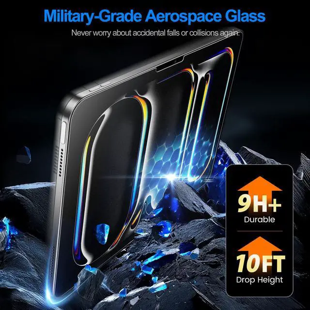 Alt view image 5 of 5 - EZ-GLAZ-2 Pack Paper-feel Glass Screen Protector for iPad Pro 11-in. (M5) 2025/ (M4) 2024, Matte Glass Film with Easy Application Tray, Scratch Resistant, Compatible with Apple Pencil