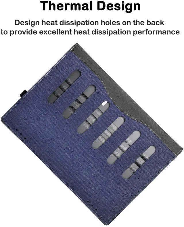 Alt view image 3 of 5 - LIMIYUE Case Cover for HP OmniBook 7/X 16 inch AI PC 16-ay/16-aw/16-az & for HP OmniBook 5 Laptop 16-ba 16-bc 16z-bc Sleeve,PU Leather Protective Bag Shell with Pen Holder (Dark Blue)