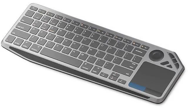 Main image of Attoe Wireless Bluetooth Keyboard with Build-in Touchpad and Easy Media Control, Sync 3 Devices, 98 Silent Keys for Travel, PC, Mac, Tablet, Phone (Gray)