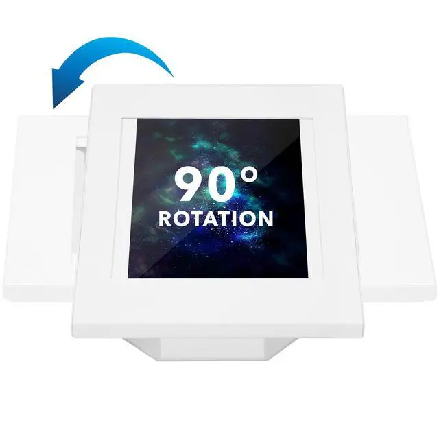 Alt view image 4 of 5 - Mount-It! Anti-Theft Tablet Kiosk, Locking Tablet Enclosure with Counter Top and Wall Mount Base, Universal Enclosure for iPads Gen 7, 8, 9 and 10, iPad Pro, iPad Air, White