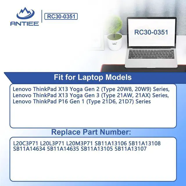 Alt view image 3 of 5 - ANTIEE RC30-0351 Laptop Battery Replacement for Razer Blade 15 Base 2020 2021 RZ09-0351 RZ09-0369x Notebook Series RZ09-03519E11 4ICP7/63/69 Battery 15.2V 60.8Wh