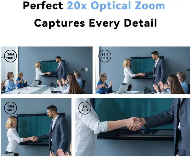 Alt view image 3 of 5 - Tenveo VLoop PTZ Camera with 20X Optical Zoom Wide View Angle USB3.0/HDMI Works with Zoom Skype Teams FHD 1080P for Video Conference Red Dot Design Winner (VL20H)