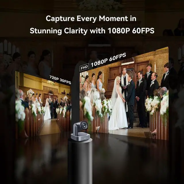 Alt view image 4 of 5 - Tenveo VLoop PTZ Camera with 20X Optical Zoom Wide View Angle USB3.0/HDMI Works with Zoom Skype Teams FHD 1080P for Video Conference Red Dot Design Winner (VL20H)