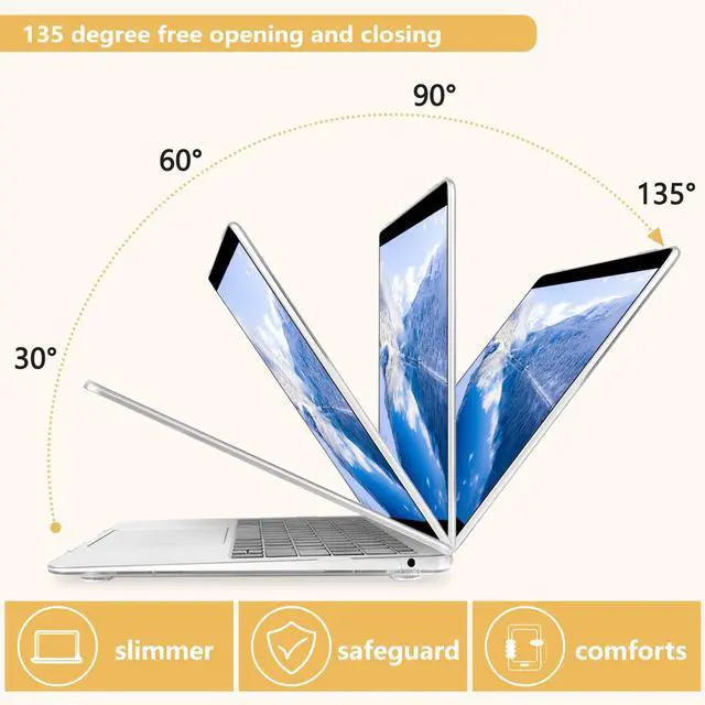 Alt view image 5 of 5 - MecBevia Compatible with MacBook Air 13.3 inch Case 2021-2018 Release A2337 M1 A2179 A1932 Touch ID, Plastic Hard Shell&Keyboard Cover&Screen Protector&Webcam Cover&Type-C Adapter, Blue Flowers