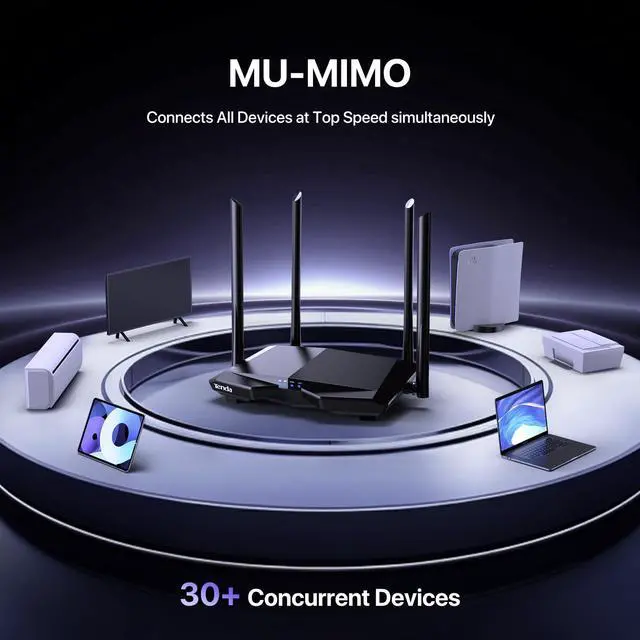 Alt view image 4 of 5 - Tenda AC1200 Smart WiFi Router, High Speed Dual Band Wireless Internet Router with Smart APP, 4 x 100 Mbps Fast Ethernet Ports, Supports Guest WiFi, Access Point Mode, IPv6 and Parental Controls(AC6)