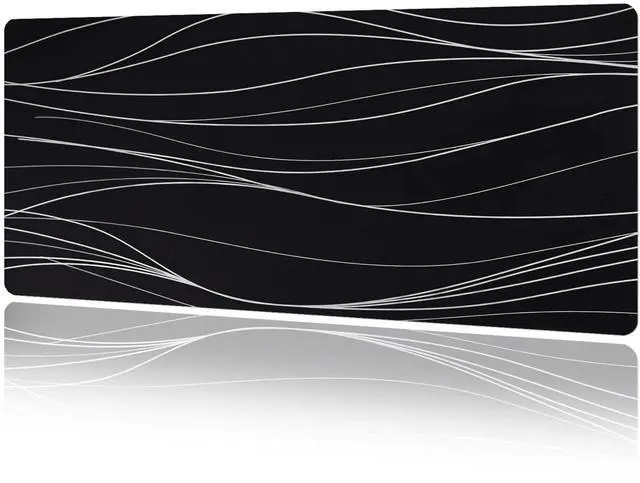 Main image of MAYCARI Abstract Lines Art Desk Mat Cool Desk Pad Mouse Pad Large White Wave Patterns Gaming Mousepad XXL Laptop Keyboard Desktop Writing Pad for Girls Students 31.5"X15.7"