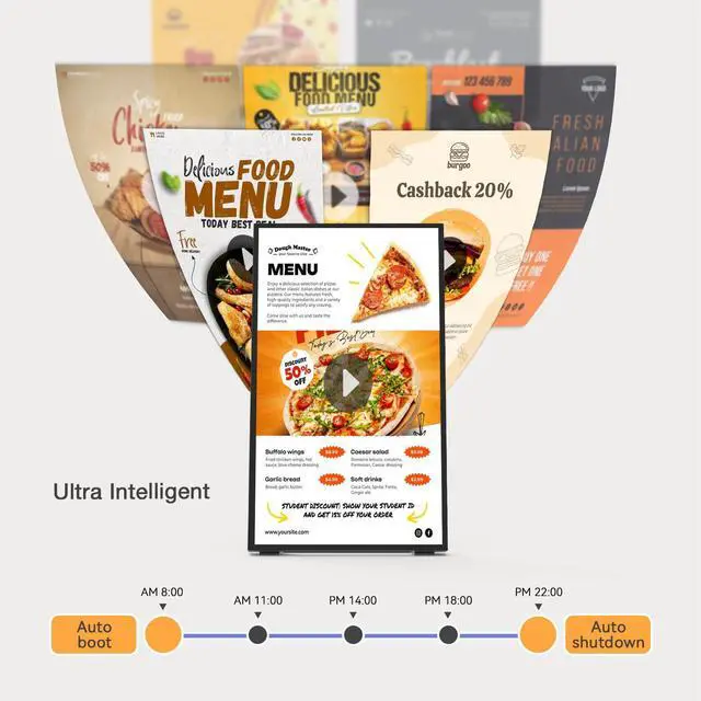 Alt view image 4 of 5 - 18.5 Inch HD 500 Nits Desktop Digital Signage Retail Store Payment Kiosk Commercial Display Advertising Screen Android with HDMI in,Digital Media Player