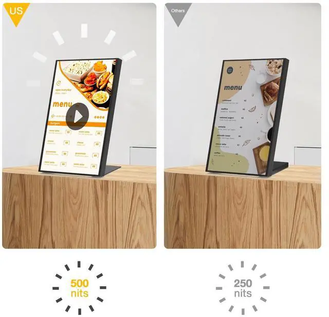 Alt view image 3 of 5 - 18.5 Inch HD 500 Nits Desktop Digital Signage Retail Store Payment Kiosk Commercial Display Advertising Screen Android with HDMI in,Digital Media Player