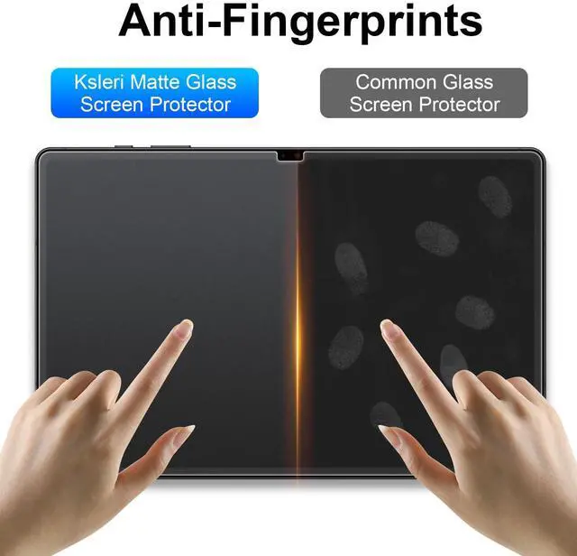 Alt view image 2 of 5 - Ksleri 2 Pack for Galaxy Tab S10 Ultra/S9 Ultra/S8 Ultra 14.6-inch Matte Glass Screen Protector (Not Privacy) Anti Glare Anti Fingerprint Tempered Glass with Alignment Frame