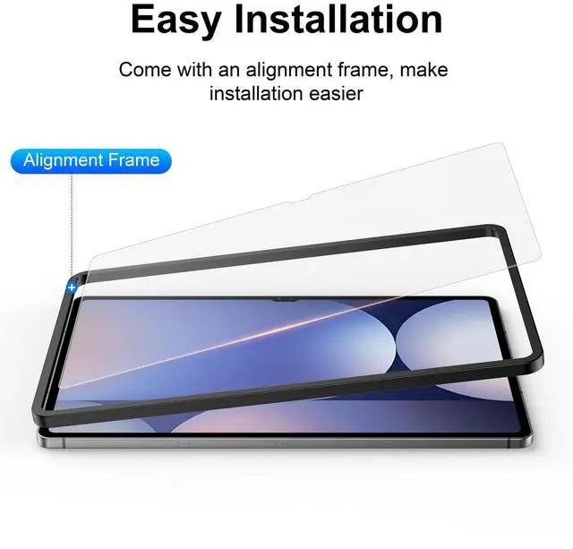 Alt view image 5 of 5 - Ksleri 2 Pack for Galaxy Tab S10 Ultra/S9 Ultra/S8 Ultra 14.6-inch Matte Glass Screen Protector (Not Privacy) Anti Glare Anti Fingerprint Tempered Glass with Alignment Frame