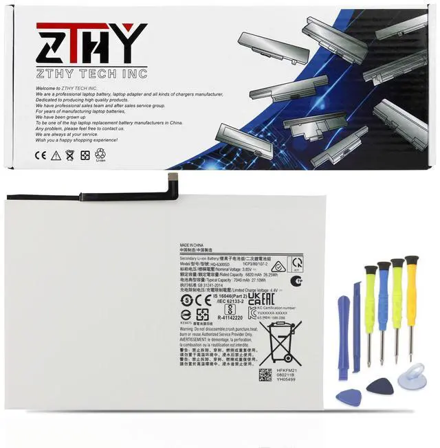 Main image of ZTHY HQ-6300SA HQ-6300SD Tablet Battery Replacement for Samsung Galaxy Tab A8 10.5 2021 2022 SM-X200 SM-X205 SM-X200N SM-X205N SM-X205NZAAEUE SM-X200NZAAEUA Series 3.85V 27.1Wh 7040mAh