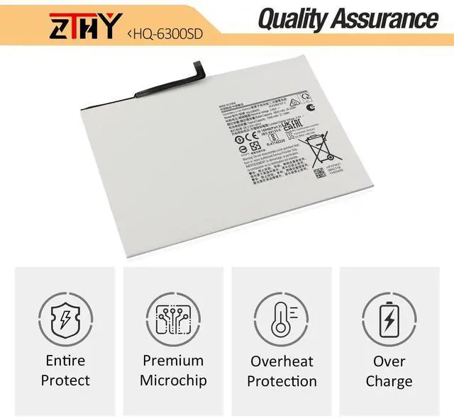 Alt view image 4 of 5 - ZTHY HQ-6300SA HQ-6300SD Tablet Battery Replacement for Samsung Galaxy Tab A8 10.5 2021 2022 SM-X200 SM-X205 SM-X200N SM-X205N SM-X205NZAAEUE SM-X200NZAAEUA Series 3.85V 27.1Wh 7040mAh