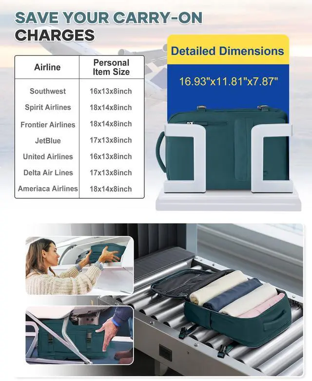 Alt view image 2 of 5 - Large Travel Backpack for Women Men, 40L Carry On Backpack, Laptop Waterproof Backpacks, Backpacks for Women, Person Item Flight Approved,Mochila De Viaje