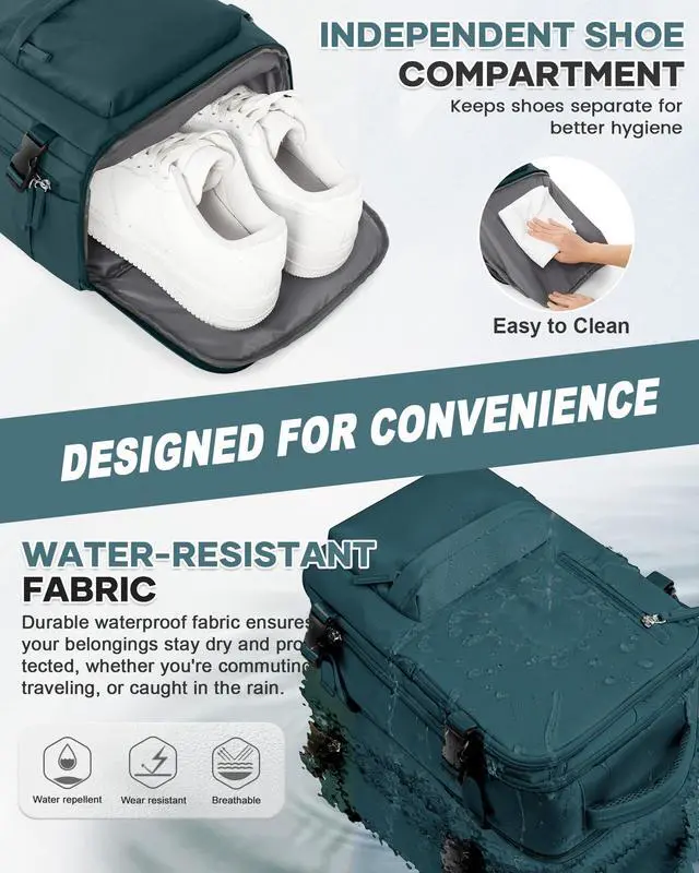 Alt view image 3 of 5 - Large Travel Backpack for Women Men, 40L Carry On Backpack, Laptop Waterproof Backpacks, Backpacks for Women, Person Item Flight Approved,Mochila De Viaje