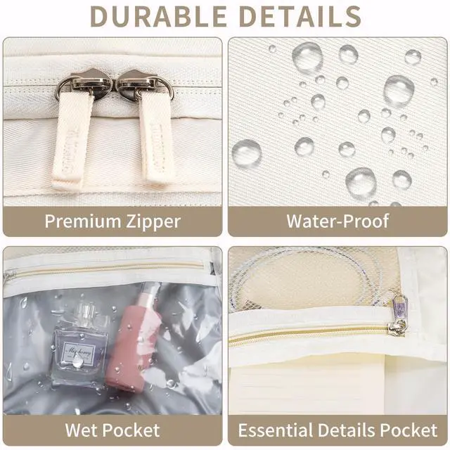 Alt view image 2 of 5 - GMAK Travel Backpack for Men Women, Carry on Backpack with USB Charging Port, 15.6 inch Laptop Backpack Lightweight Cabin Bag Casual Daypack 20L Luggage Bags for College, Business, Travel, Beige