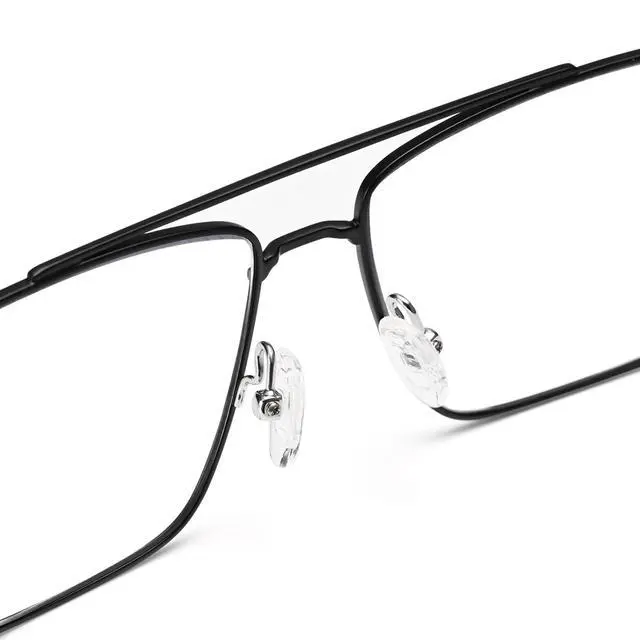 Alt view image 3 of 5 - Dollger Blue Light Glasses for Men Women Metal Square Frame Spring Temple Computer Blue Light Blocking GlassesBlack