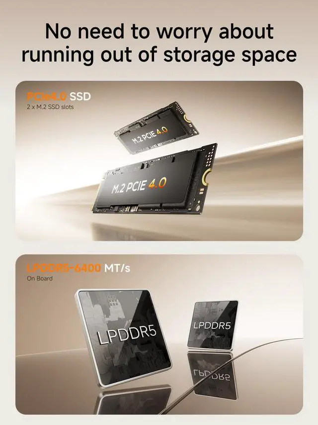 Alt view image 3 of 5 - MINISFORUM DeskMini UM750L Slim Mini PC AMD Ryzen 5 7545U Small PC, 32GB LPDDR5 RAM+1TB PCIe4.0 SSD, HDMI/DP/USB4 Outputs, 2.5G LAN, WiFi 6E, 5xUSB Port AMD Radeon 740M Graphics Small Form Factor