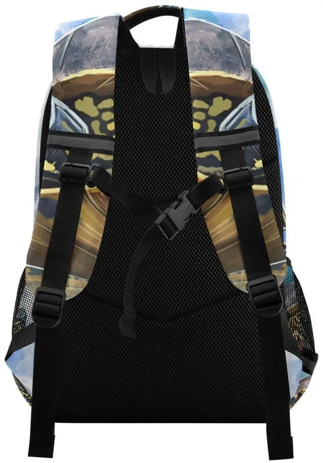 Alt view image 3 of 5 - JIPONI Turtle Watercolor Student Backpack For Boys Girls School Backpack Laptop Ipad Travel Book Bag