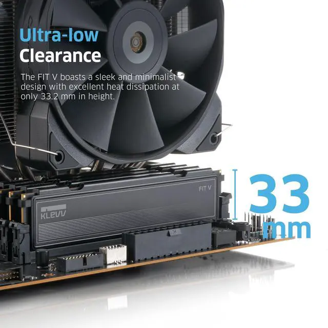 Alt view image 3 of 5 - KLEVV FIT V DDR5 32GB (2x16GB) 6400MHz CL32 SK Hynix A-Die 1.35V Gaming Desktop Ram Memory XMP 3.0 / AMD Expo Ready - Black (KD5AGU880-64A320L)