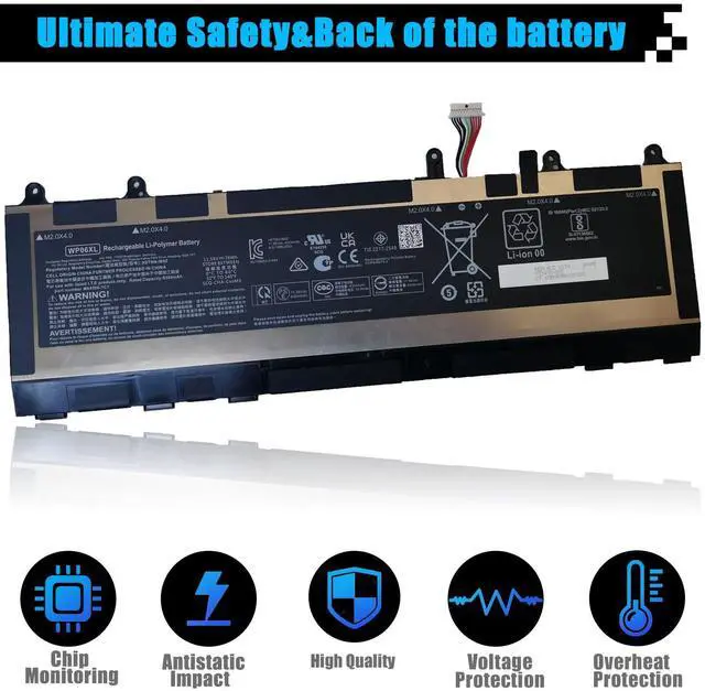 Alt view image 4 of 5 - WP06XL Laptop Battery Replacement for HP EliteBook 860 G9 860 G10 865 G9 865 G10 ZBook Firefly 16 G9 16 G10 EliteBook 860 865 G11 Series M73470-005 HSTNN-IB9Z M64308-171 M64306-1C1 WP06076XL 76Wh