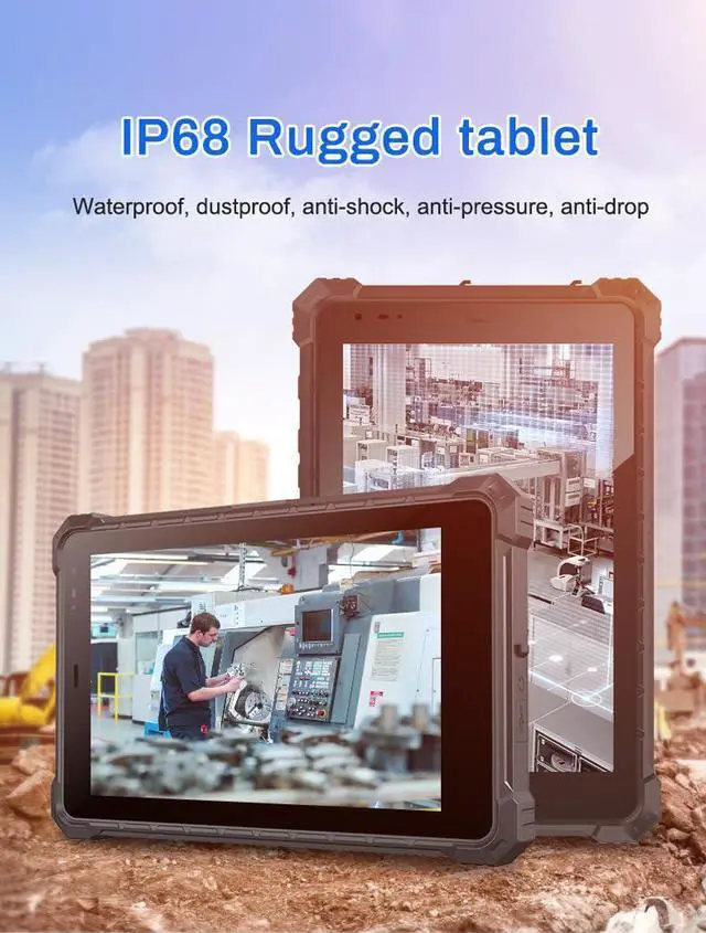 Alt view image 3 of 5 - RUGLINE IP68 Rugged Tablets RT-I10Y, 10.1 inch Windows Tablet, Windows 11 Pro Upgrade, 8GB+128GB, Intel N5100, 4G LTE GPS, Industrial Handheld Tablet PC with Handstrap for Rough Outdoor Work