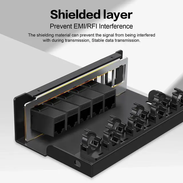 Alt view image 4 of 5 - PBAEGAV Patch Panel 8 Port with 8pcs Cat6 Keystone JackEC Listed UTP No Rust and Durable (1U 8Port Cat6 Keystone Jack Unshielded)