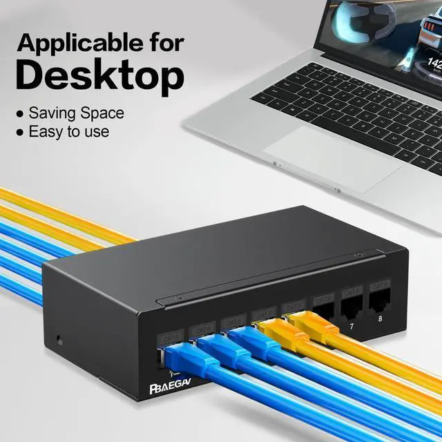 Alt view image 5 of 5 - PBAEGAV Patch Panel 8 Port with 8pcs Cat6 Keystone JackEC Listed UTP No Rust and Durable (1U 8Port Cat6 Keystone Jack Unshielded)