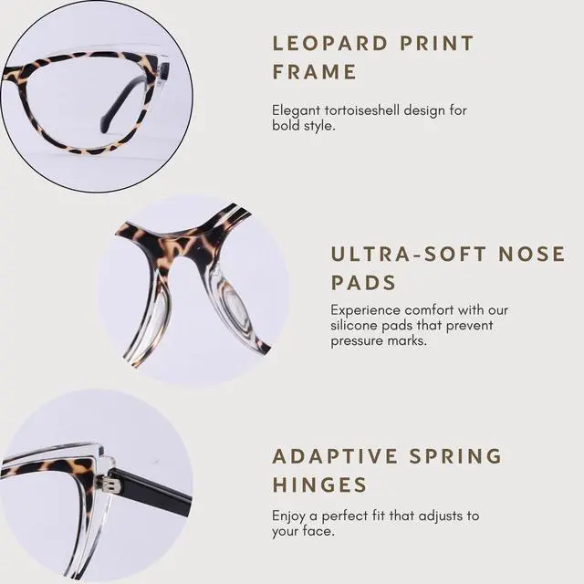 Alt view image 3 of 5 - DOERAYMI Blue Blockers Glasses for Women, Bluelight Glasses with Cat Eye Frame for Style, Comfort, Eye Strain Relief (Cat Eye, Black and white)